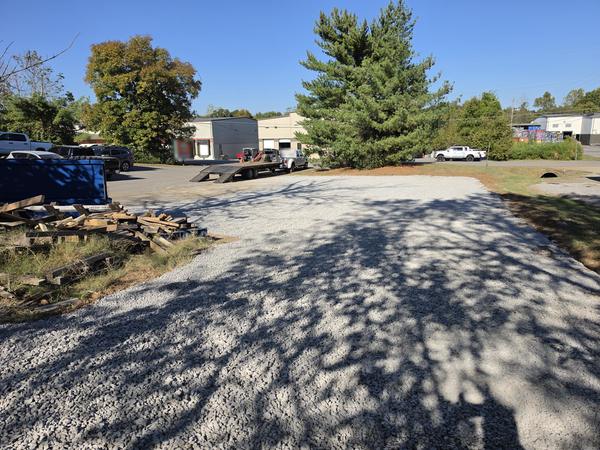 After: finished gravel lot looking toward the street
