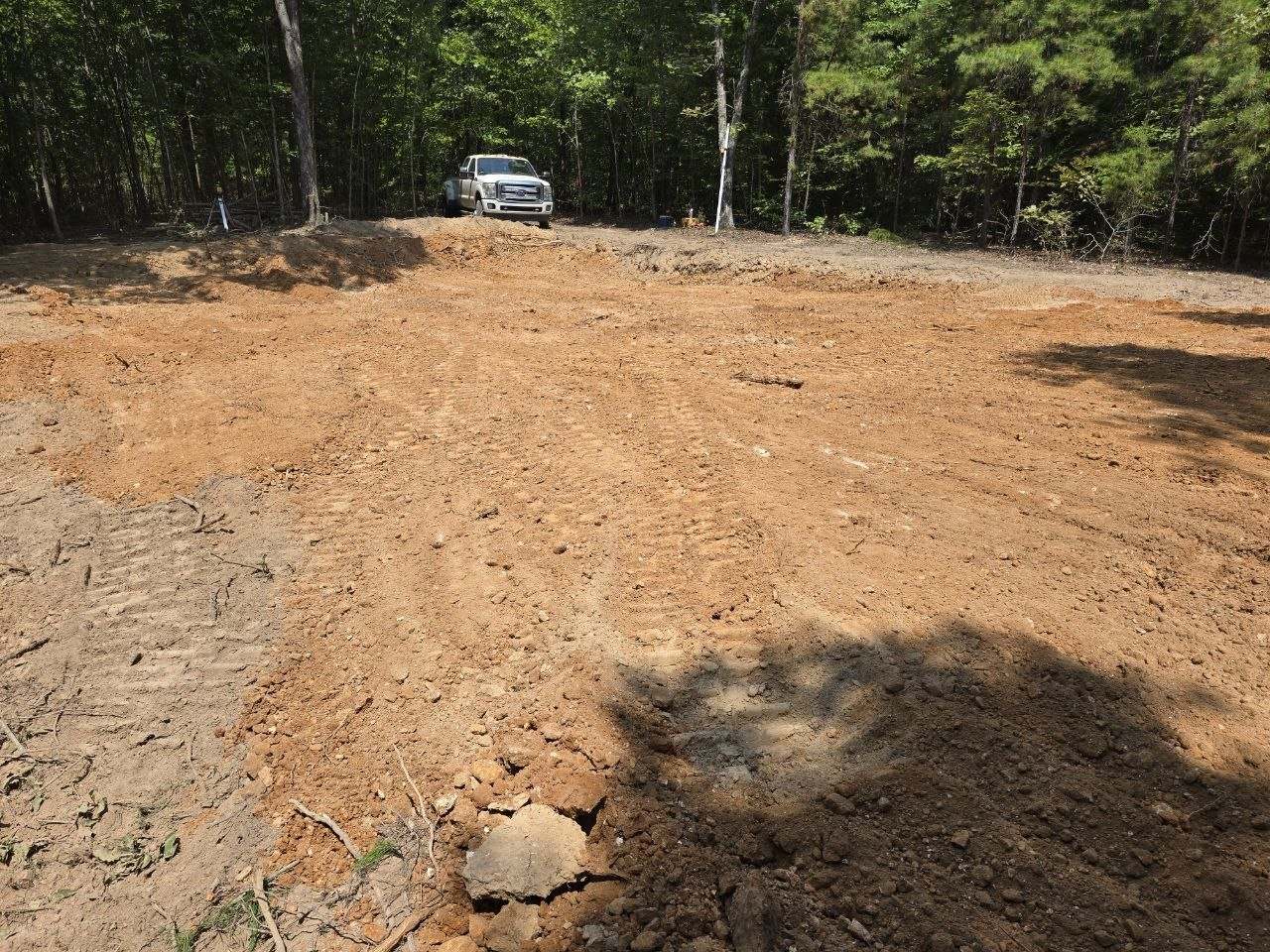 Graded building pad cleared out of the woods